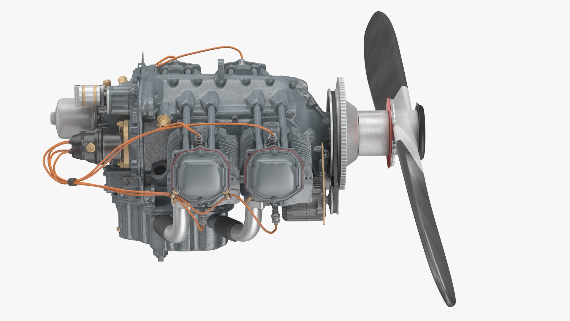 Piston Aero Engine 3D model preview