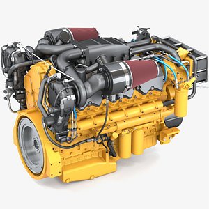 Industrial Turbo Diesel Engine V12