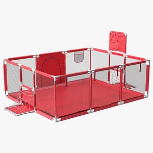 3D Large Red Baby Playpen