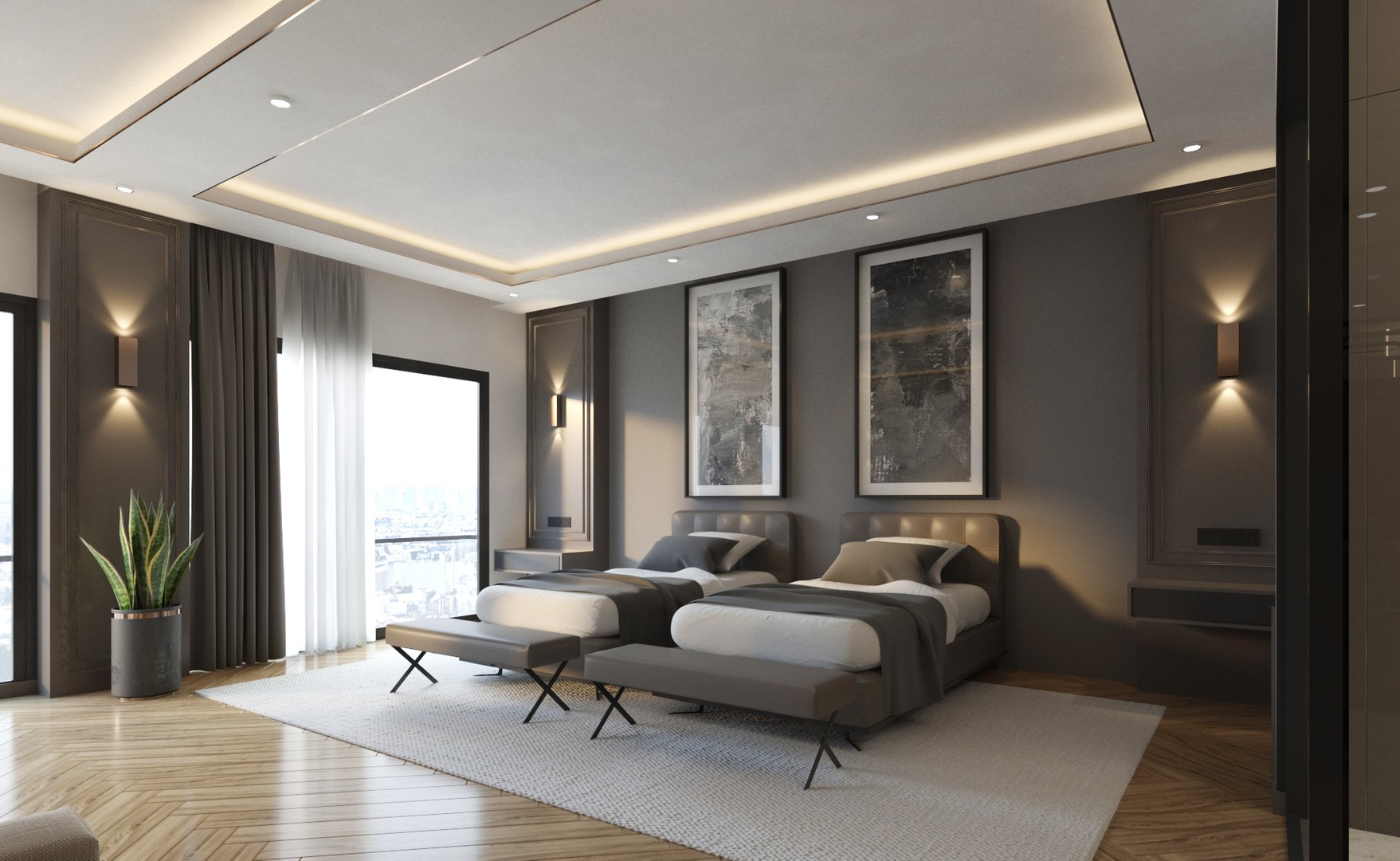 3D Modern Hotel Suite Interior - TurboSquid 2217839