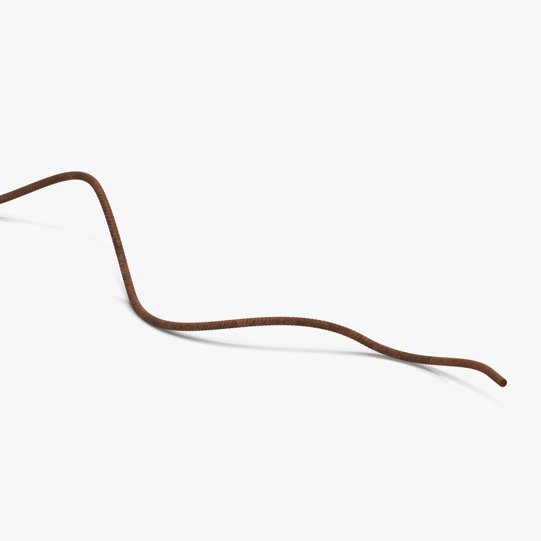 Steel Rusty Rebar 5 3D Model 3D model preview