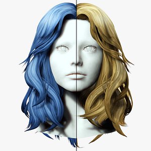 3D Short Wavy Asymmetrical Hair