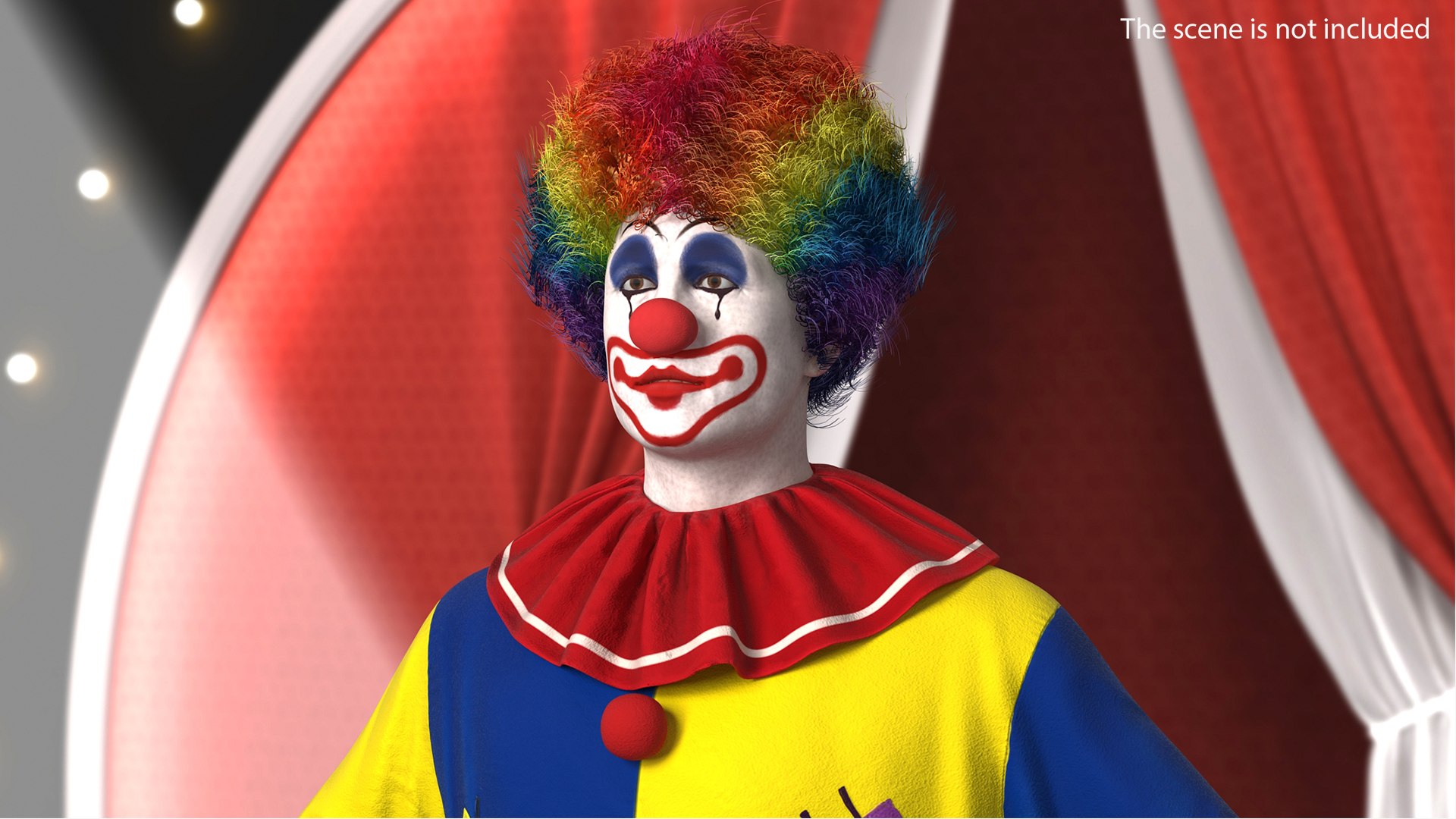 Adult Clown Head Fur 3D model preview
