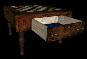 Chess Table with moving drawer in VRML-2