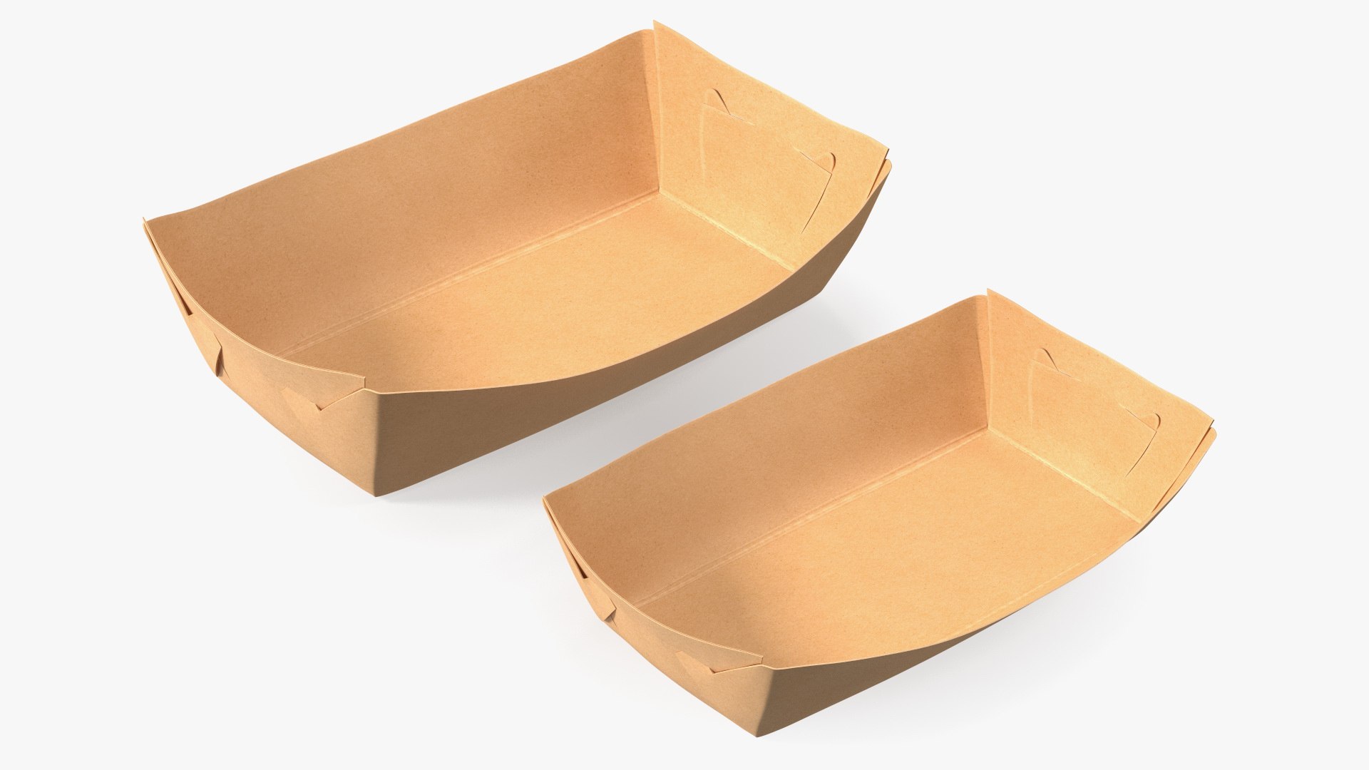Brown Kraft Paper Food Trays Set Model - TurboSquid 1815238