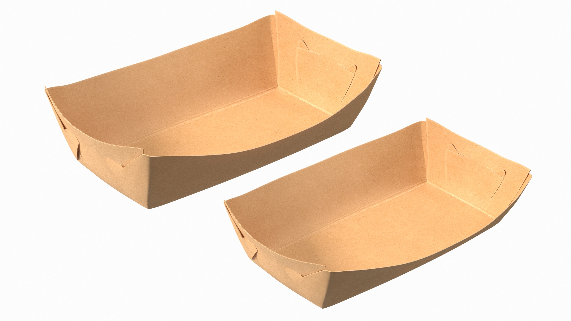 Brown Kraft Paper Food Trays Set Model TurboSquid 1815238