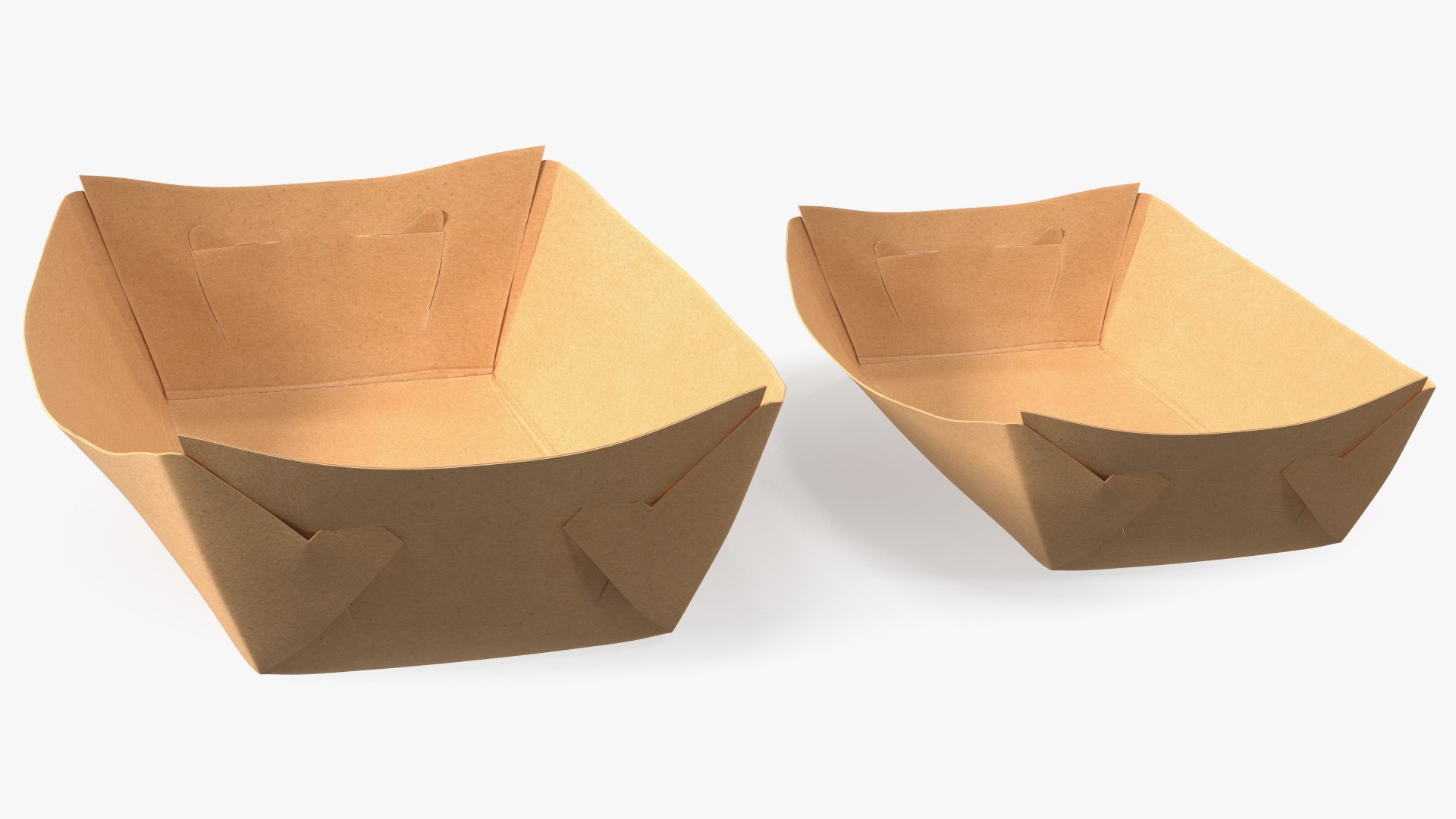 Brown Kraft Paper Food Trays Set model TurboSquid 1815238