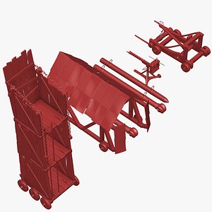 7 Medieval and Roman War Machines Siege Weapons collection 3D print