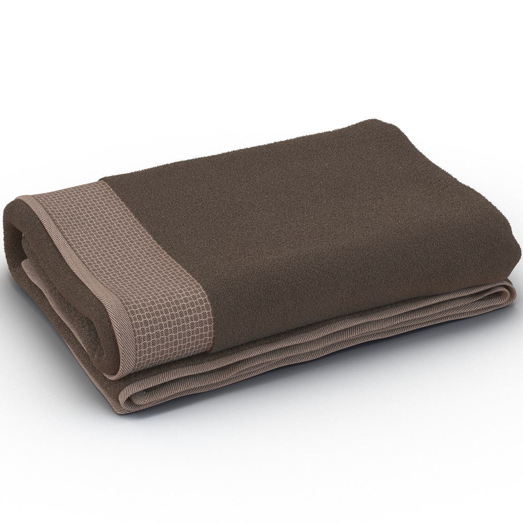 Towel Brown with Fur 3D Model 3D model preview