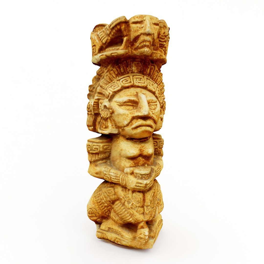 3d model aztec figure replica 2