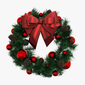 Wreath red Ball Low-poly 3D model