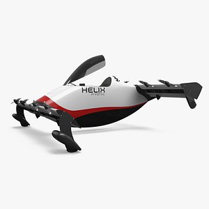 Helix Pivotal Electric VTOL Aircraft Rigged 3D model