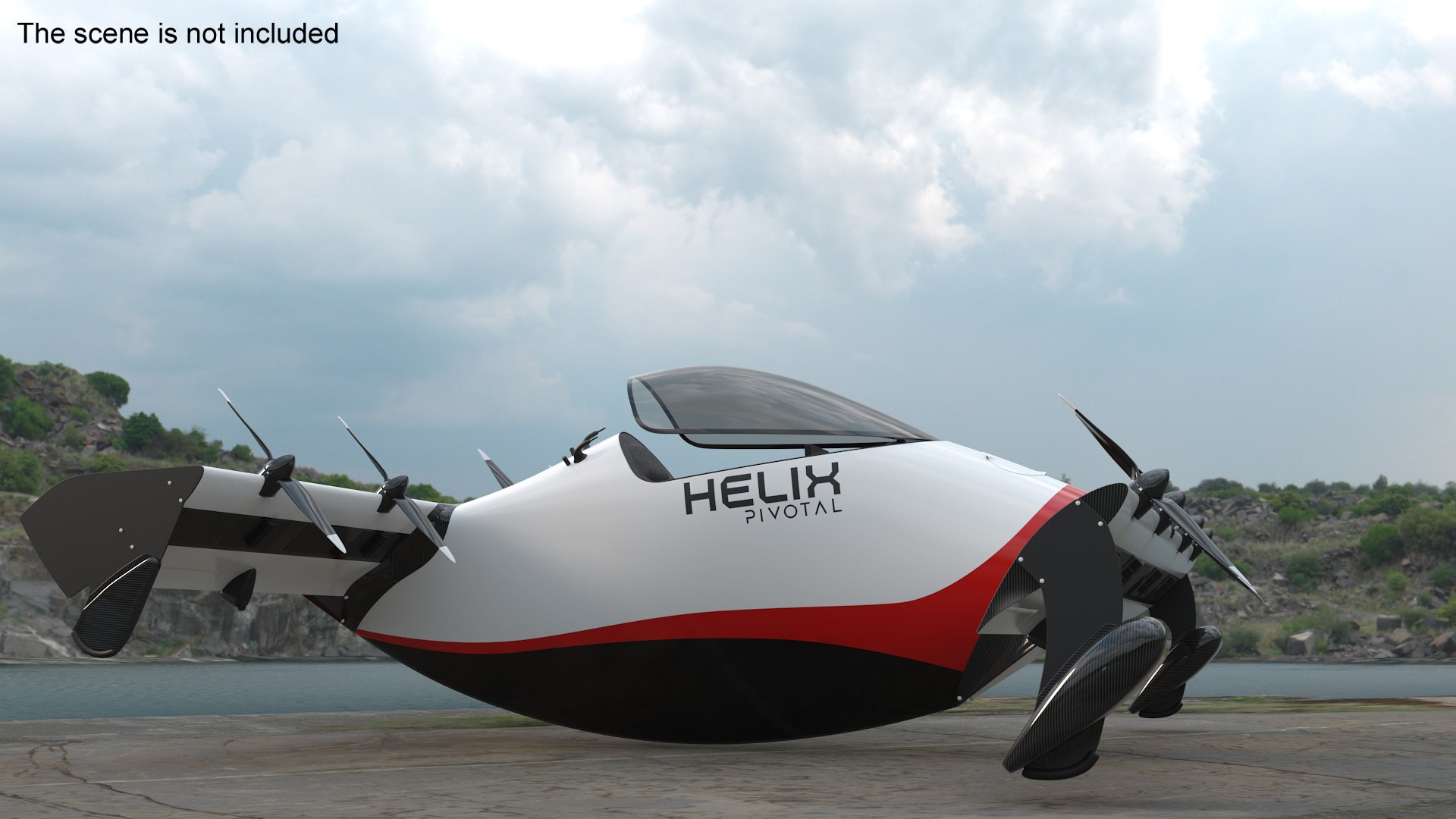 Helix Pivotal Electric VTOL Aircraft Rigged - TurboSquid 2268645