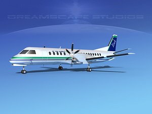 cockpit saab 2000 3D model