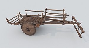 3D Ox Cart PBR Low Poly