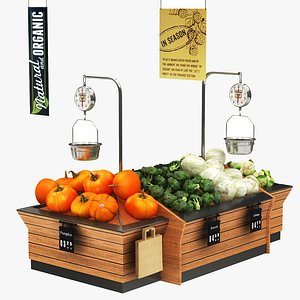 3D fruit vegatables display stand model