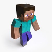 Steve Minecraft - Mixamo Animatable - Vray-Arnold