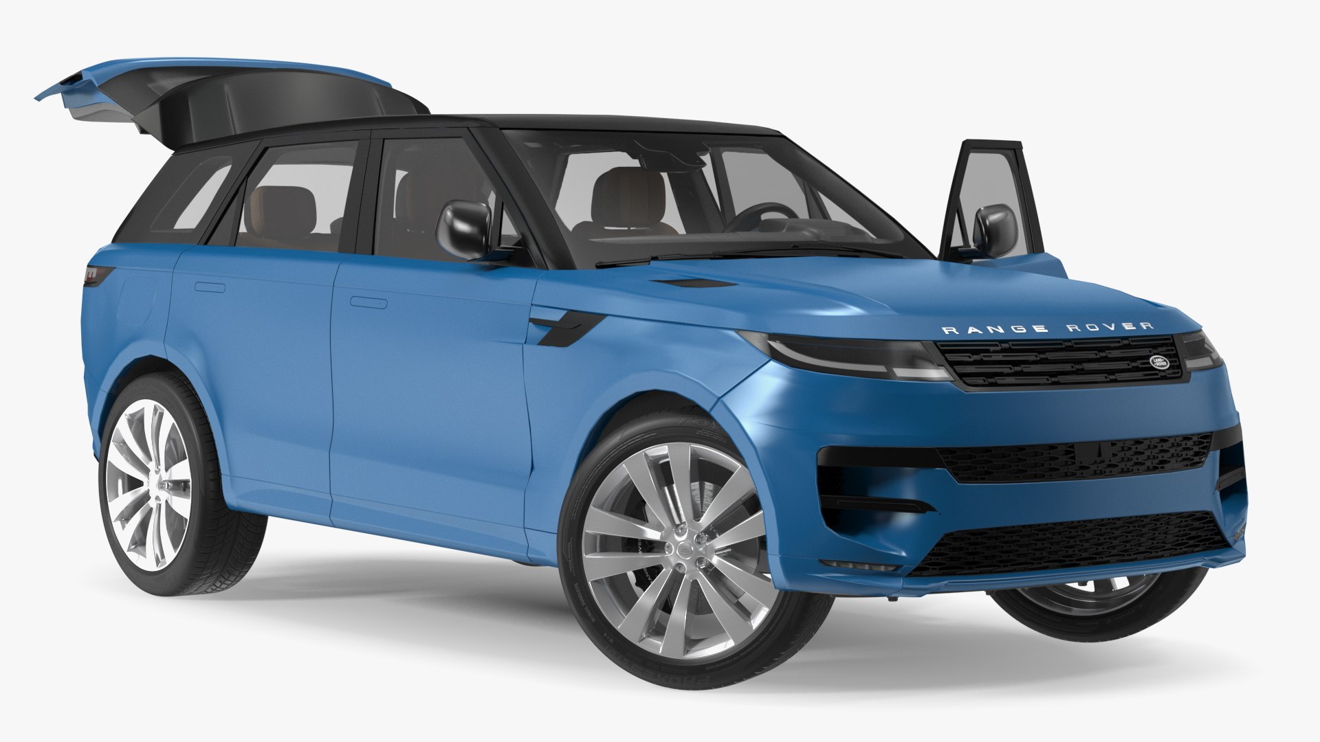 Land Rover Range Rover Sport 2023 Blue Rigged 3D model preview