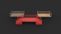 Chinese wooden bridge 3D model