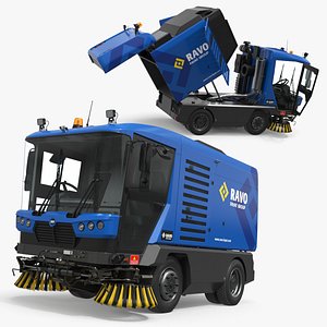 RAVO 5 iSeries Compact Road Sweeper Blue Rigged