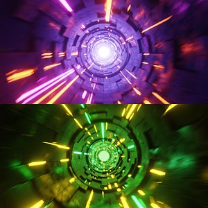 3D Scifi Tunnel TimeWarp Portal Package model