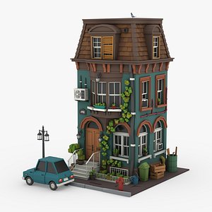 Low poly Townhouse 05 3D