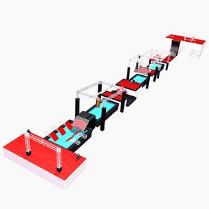 3D parkour ninja obstacle course