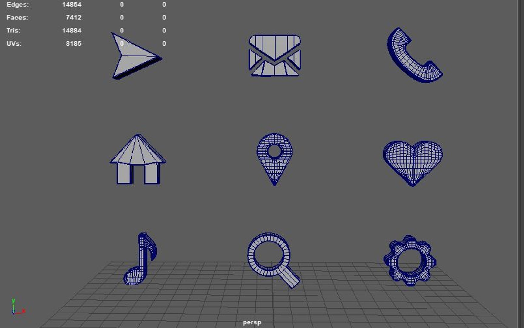 Icon Collection 3D Model Model - TurboSquid 2341304