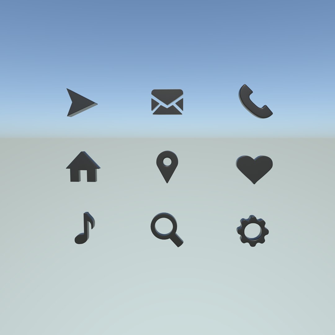 Icon Collection 3D Model Model - TurboSquid 2341304
