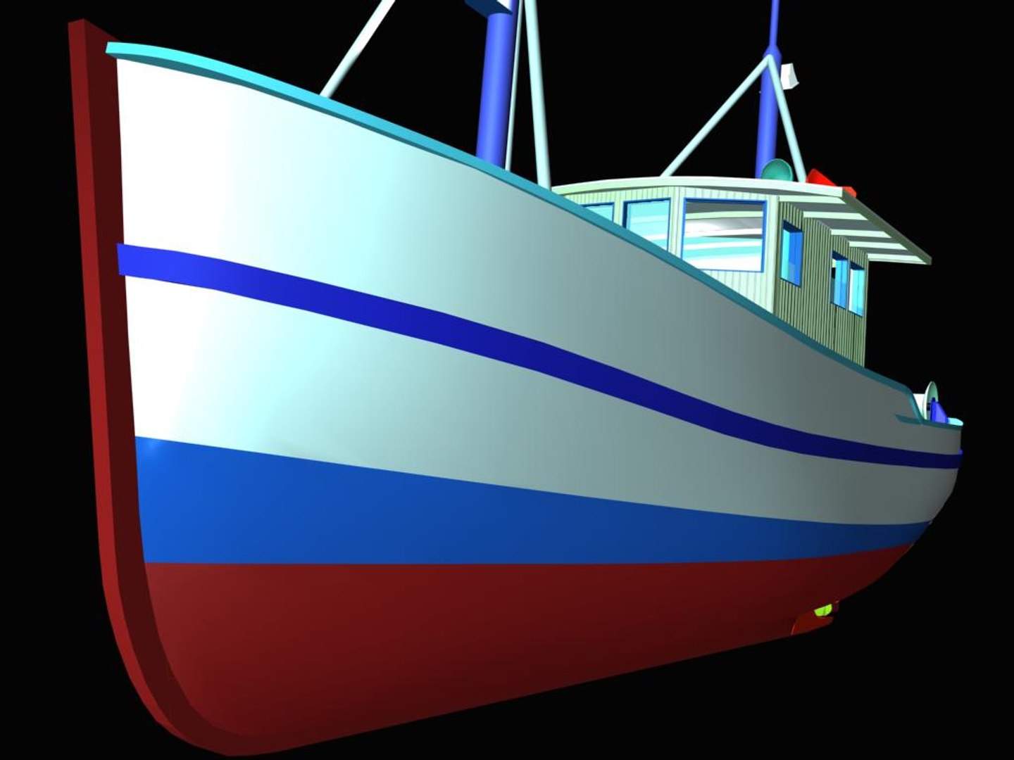 Sawn Fishing Boat Trawler 3d Model