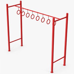 Red Playground Climber 3D model