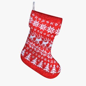 Christmas Stocking Knitted Red