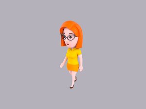 Cartoon Female Character Rigged 096
