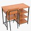 Wide classroom table with side shelves