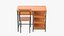 Wide classroom table with side shelves