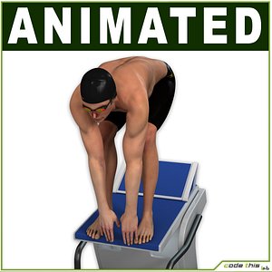 White Male Swimmer CG