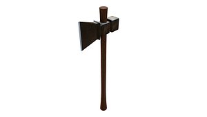 Rustic axe with wood handle 3D model