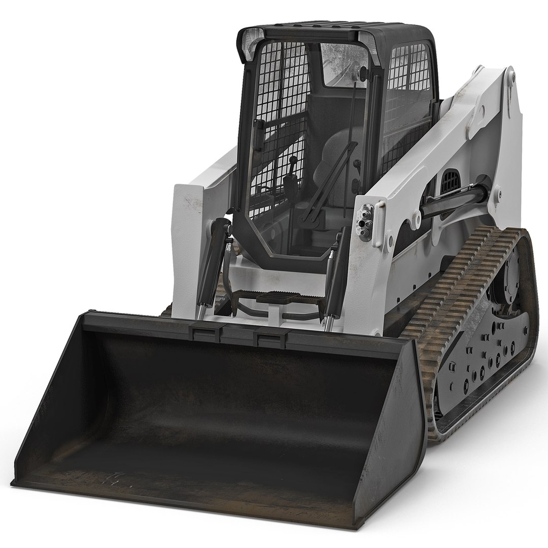 Compact Tracked Front Loader Rigged 3D model preview
