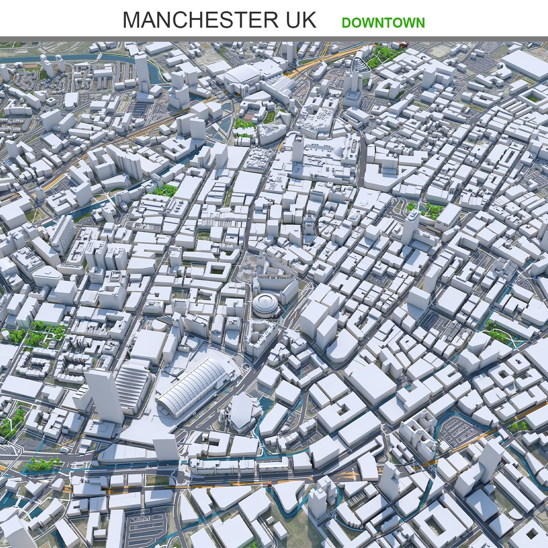 3D Manchester Downtown UK Model - TurboSquid 1989295