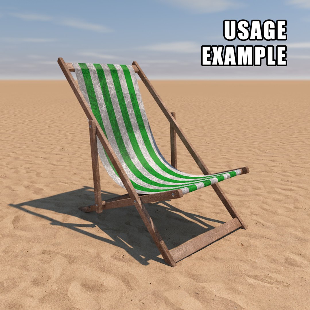 c4d deck chair green