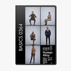 3D Basics0364 - A set containing 5 models of male and female adults sitting in business attire in offic model