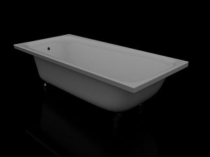3d model ordinary steel bath