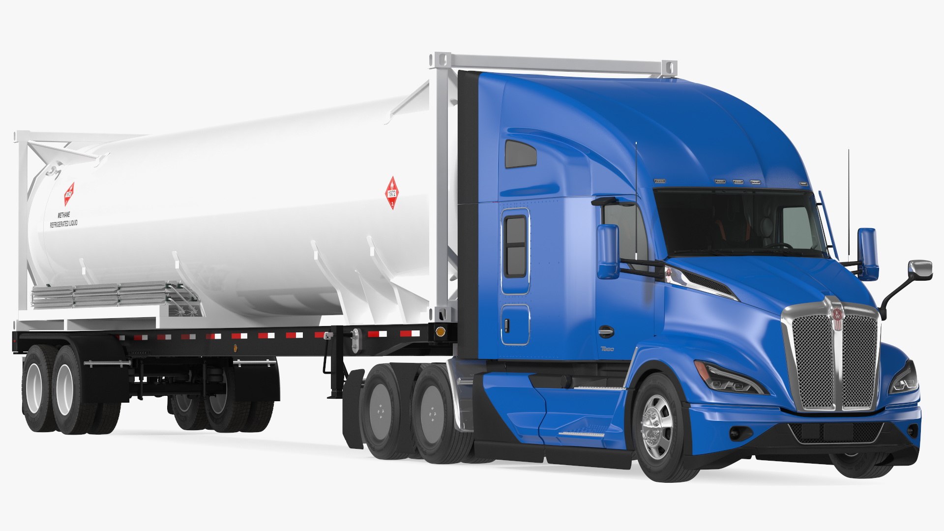 Kenworth T680 Truck with Liquid Natural Gas Trailer 3D model preview