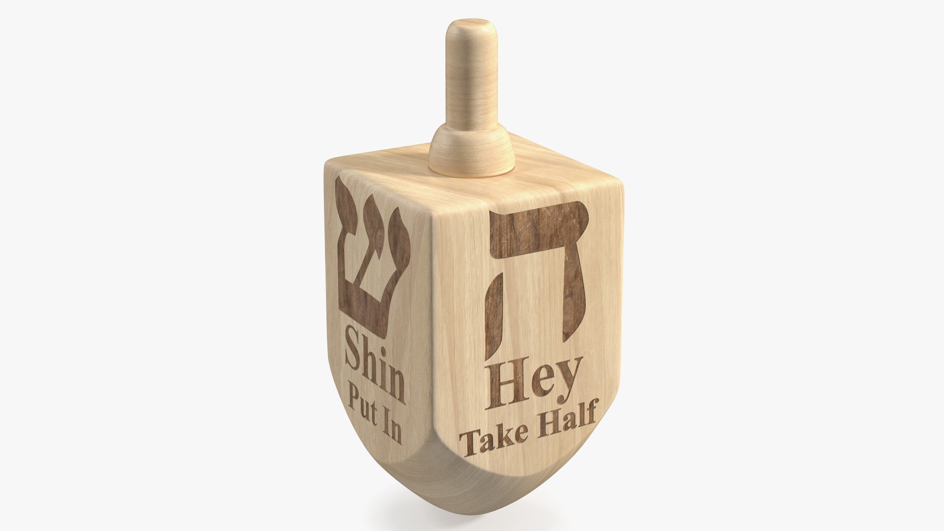 Carved Dreidel 3D model preview