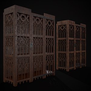 Medieval Hanging Church Cabinet 3D model