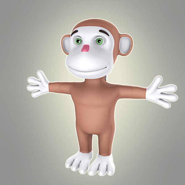 3d simple cartoon monkey