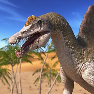 3D Dinosaur Spinosaurus Yellow Rigged model