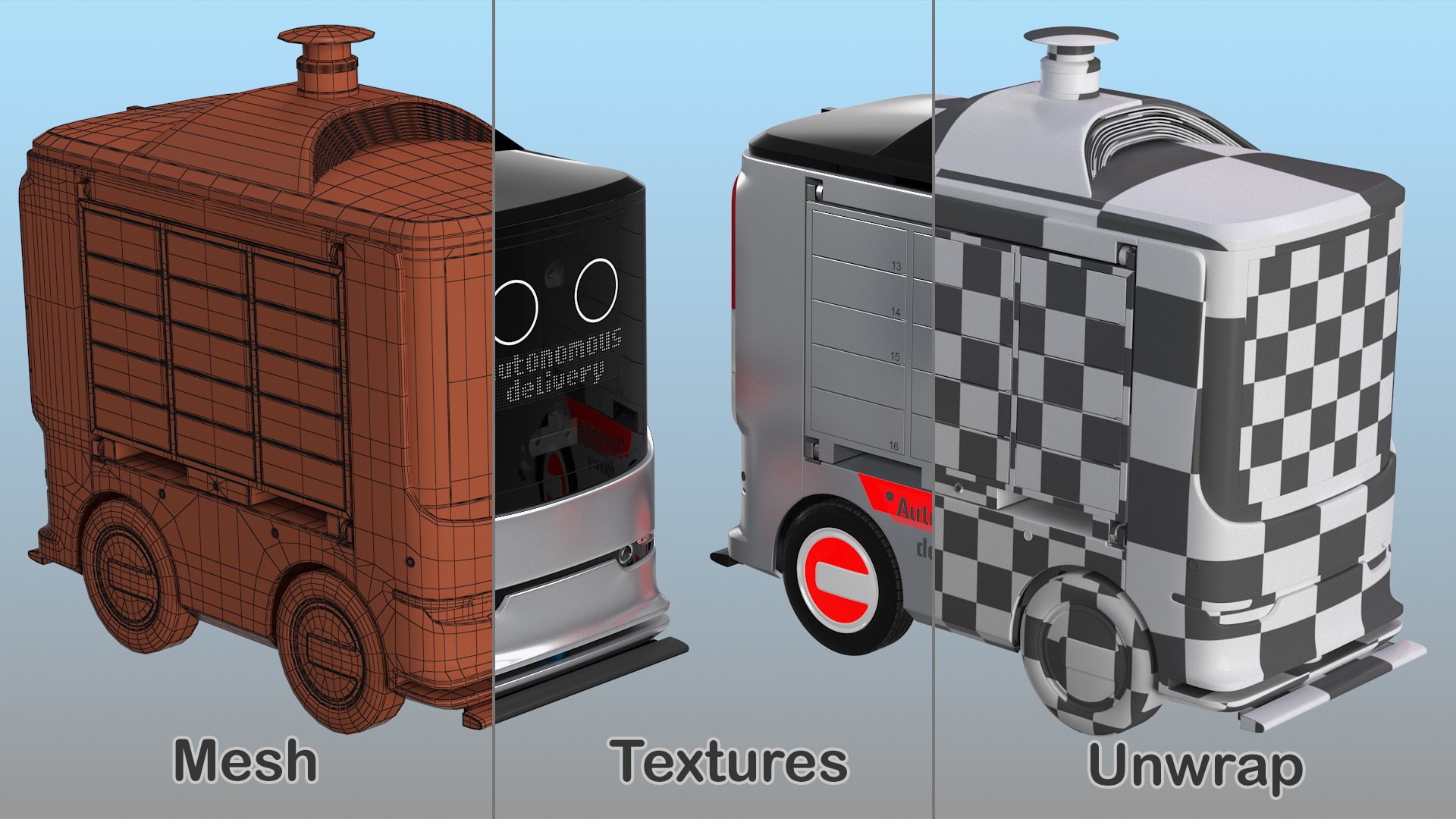 3D autonomous delivery service robot model https://p.turbosquid.com/ts-thumb/3L/1khf1Y/Xh5VAulc/autonomousdeliveryservicerobotrigged3dmodel017/jpg/1601912374/1920x1080/fit_q87/b1c7ce60c0339a7af86a3b25f6d949a3c5ed25f4/autonomousdeliveryservicerobotrigged3dmodel017.jpg