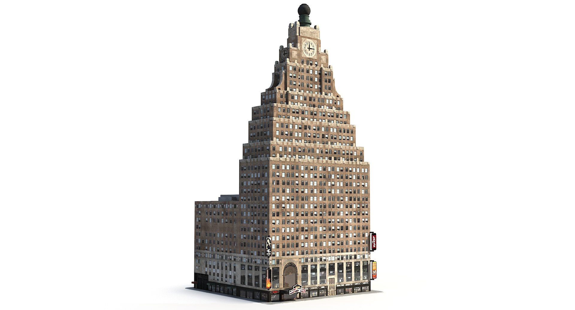3D Paramount Building Low Poly Model - TurboSquid 1816144