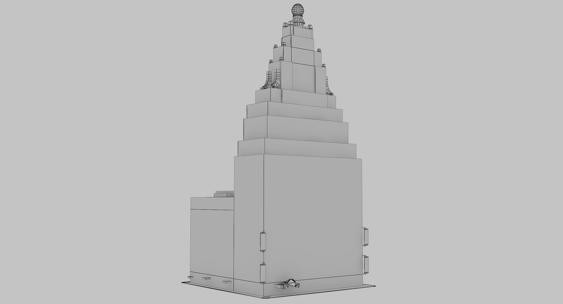 3D Paramount Building Low Poly Model - TurboSquid 1816144